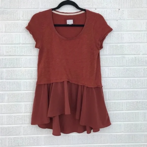 Lots 3 Anthropologie high low babydoll peplum tops xs & s - Picture 2 of 3